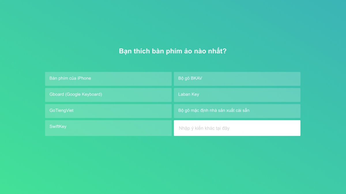 Sắp xếp câu trả lời của loại câu hỏi Multiple Choice gọn hơn Sắp xếp câu trả lời của câu hỏi Multiple Choice