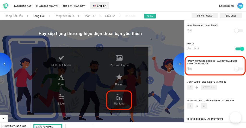 hướng dẫn Tính năng carry forward choices