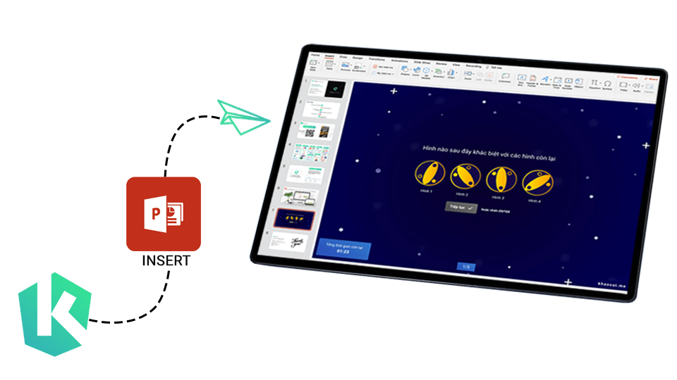 Tạo minigame tương tác trên Powerpoint bằng Khaosat.me